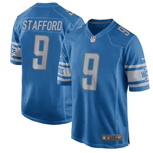Nike Lions #9 Matthew Stafford Light Blue Team Color Youth Stitched NFL Elite Jersey